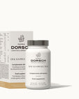 Caja y Frasco de producto de complemento alimenticio de FARMA DORSCH ORAL SUN PROTECTION capsulas de fotoprotección solar de nutricosmetica y dermosocmetica española via oral