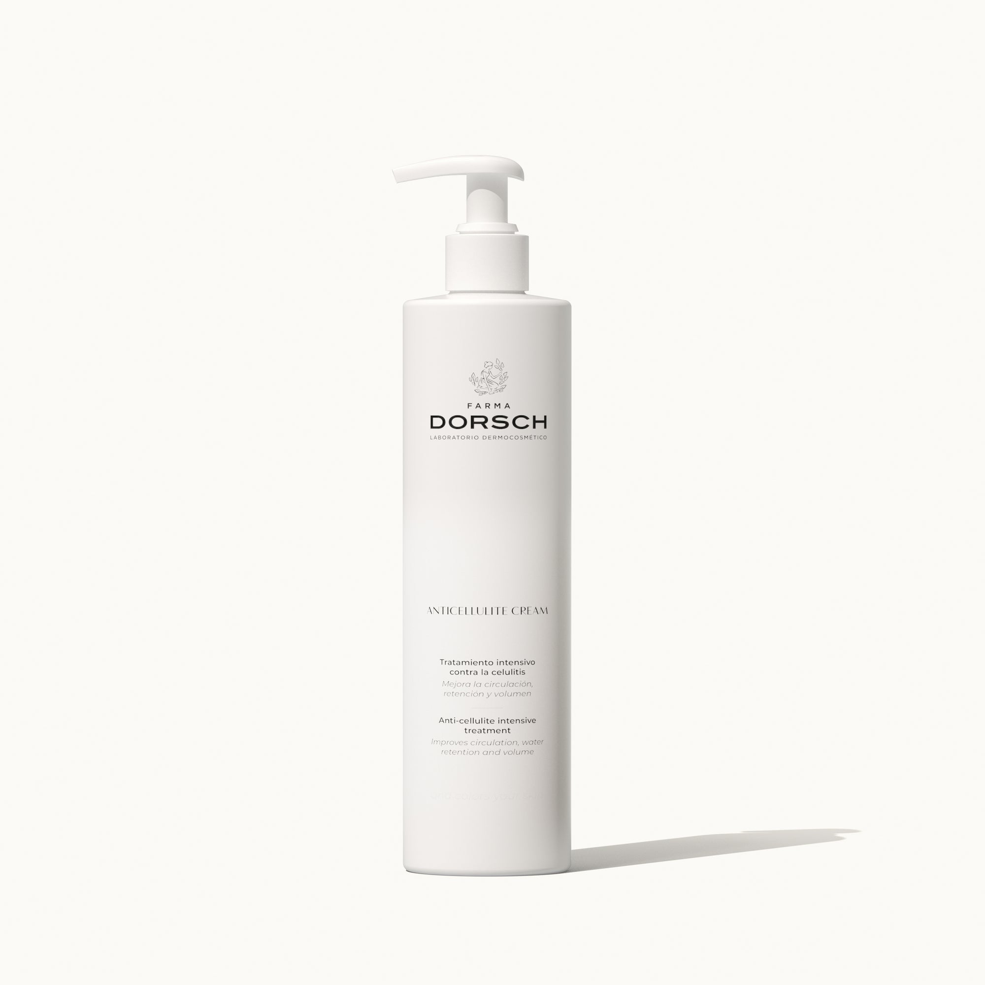 aparición de celulitis y remodelar cafeína, zanahoria, extractos de rusco, corteza de limon, astrágalo, hiedra y castaño de indias de FARMA DORSCH para brazos, glúteos y piernas.