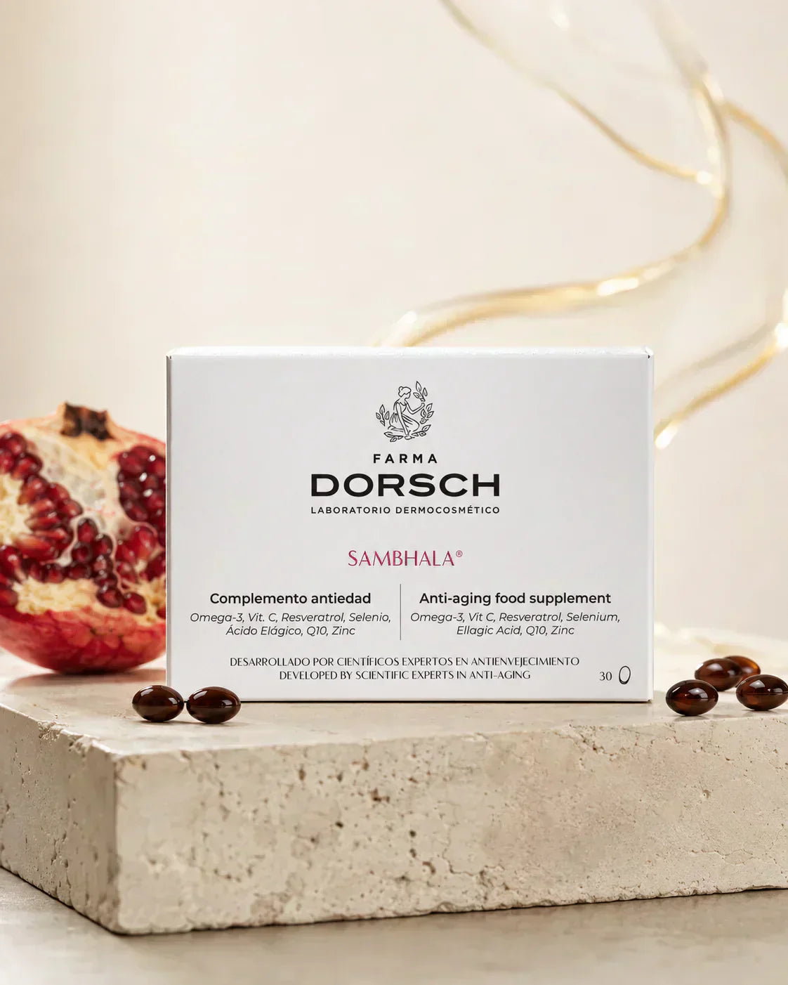 Sambhala complemento antiedad FARMA DORSCH con NAD+, Q10 y resveratrol