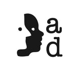 Logo de dos caras una blanca y una negra con dos letras a  d