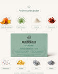 Ingredientes de ANTIAGE HAIR BOOST + VIT D de FARMA DORSCH para fortalecer el cabello y cuidar el cuero cabelludo.