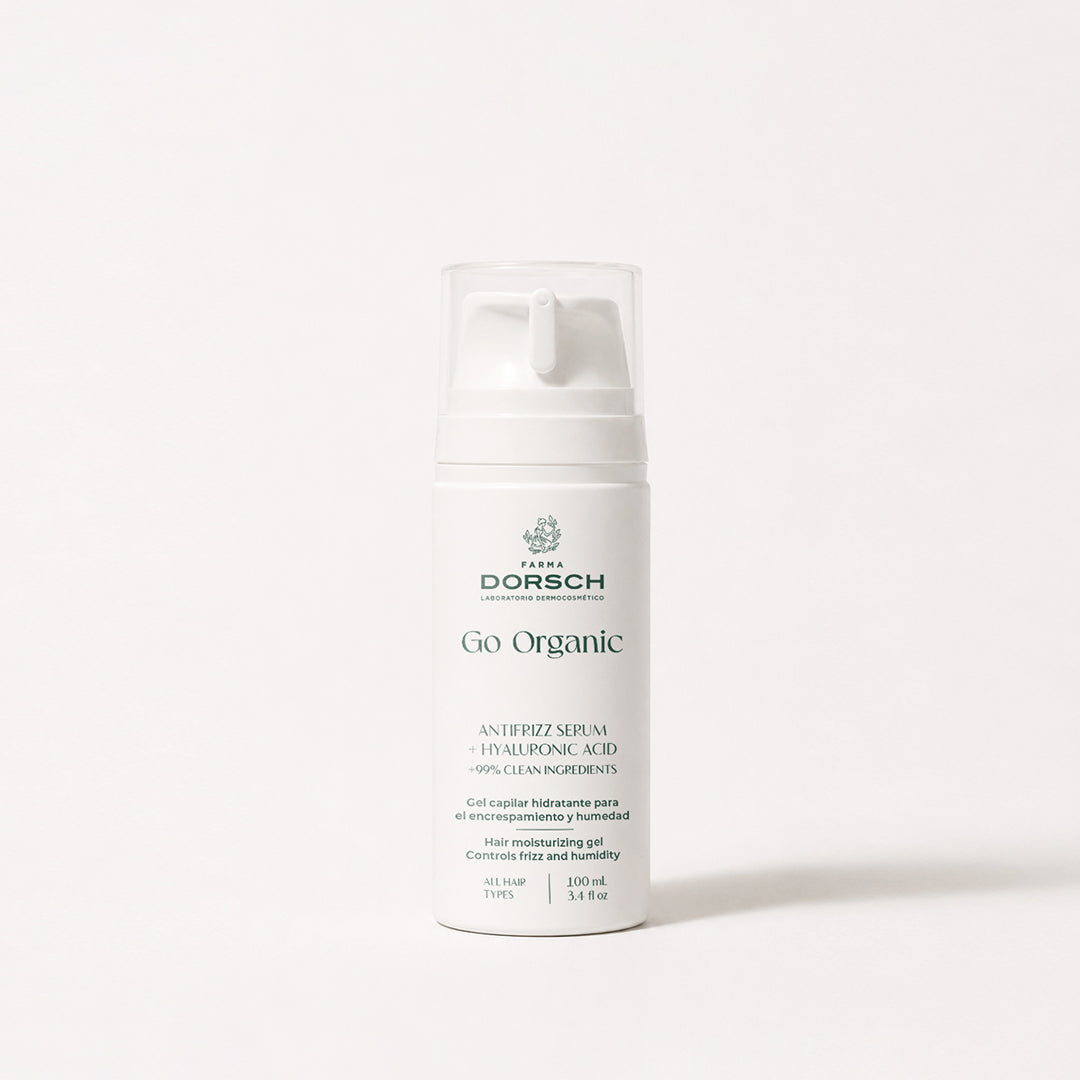 ANTIFRIZZ SERUM de FARMA DORSCH, sérum capilar con ácido hialurónico para hidratar y controlar el encrespamiento.