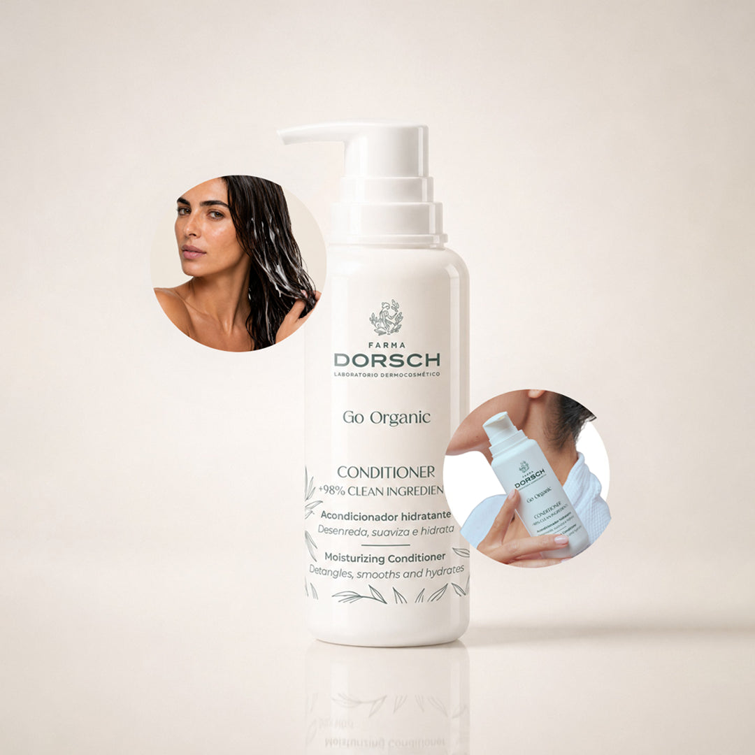 ACONDICIONADOR GO ORGANIC de FARMA DORSCH dentro de una rutina capilar para fortalecer, hidratar y desenredar el cabello.