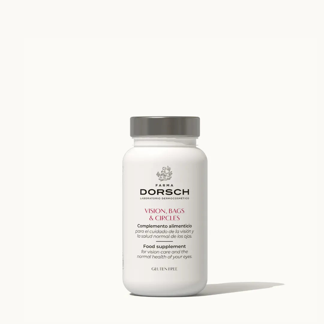 Pastillas suplemento alimenticio visión bags and circles para mejorar la salud ocular, el ojo seco, el contorno de los ojos, ojeras, bolsas y arrugas con vitamina A, KC, E , centella asiática, resveratrol y bioflavonoides para todo tipo de pieles