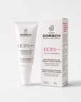 Envase de CC Cream SPF50 de FARMA DORSCH con caja de cuidado facial.