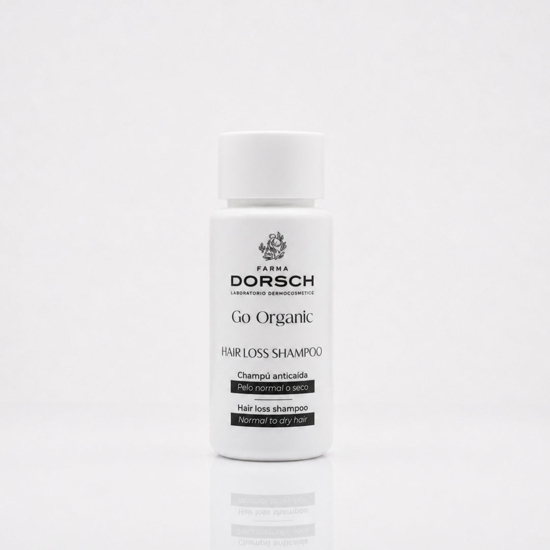 HAIR LOSS SHAMPOO SECO de FARMA DORSCH en formato minitalla, tamaño viaje