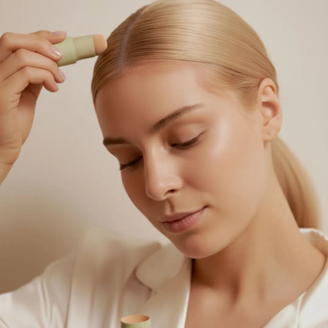 Aplicación del cubre canas rubio de FARMA DORSCH para retocar raíces rubias.