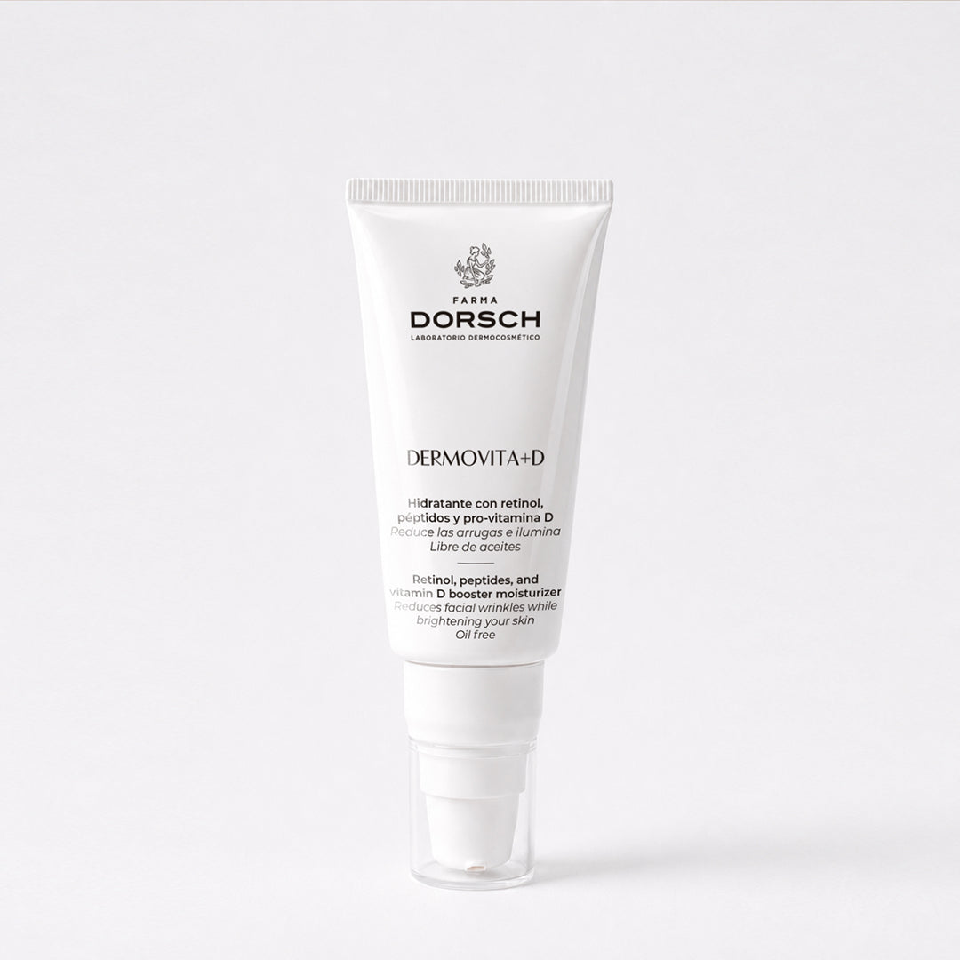 DERMOVITA +D de FARMA DORSCH, crema antiedad con retinol encapsulado para mejorar arrugas, firmeza y luminosidad.