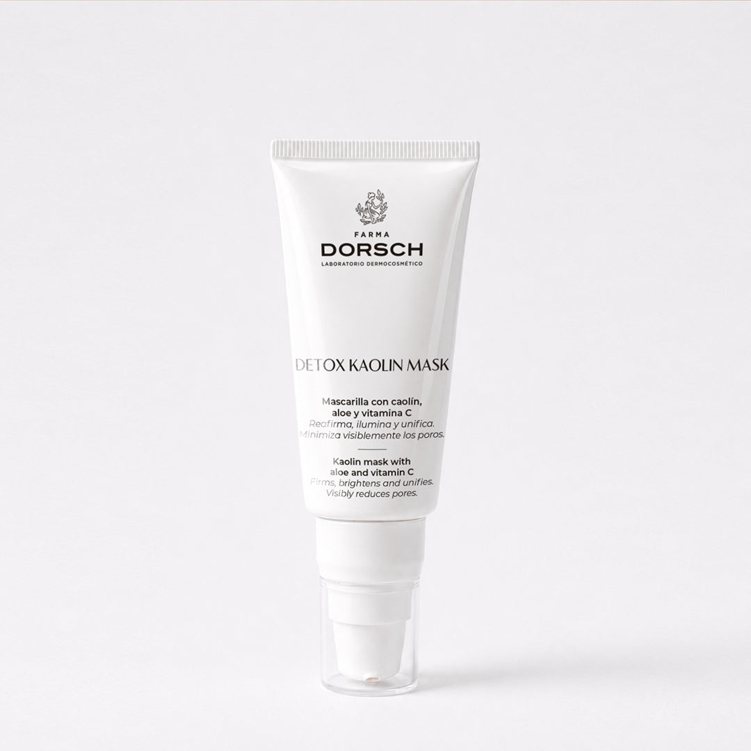 DETOX KAOLIN MASK de FARMA DORSCH, mascarilla purificante de caolín para limpiar poros y suavizar la piel.
