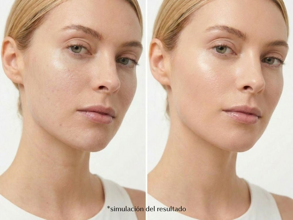 Piel más uniforme, luminosa y protegida tras aplicar CC CREAM SPF50 de FARMA DORSCH en la rutina diaria.