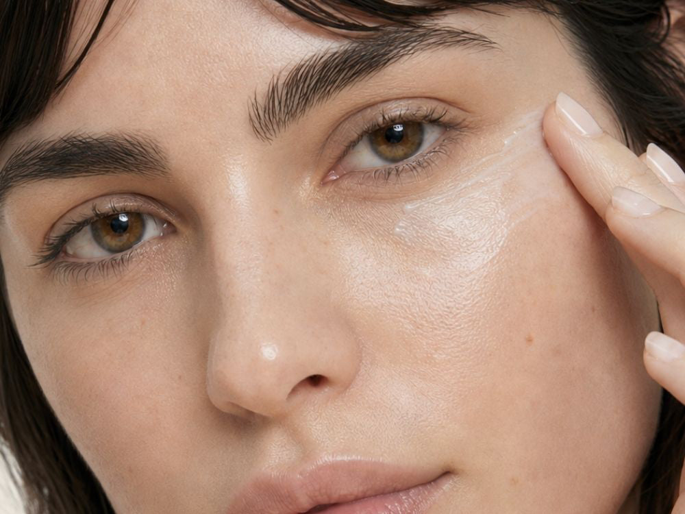 Piel hidratada y protegida tras aplicar SPF50 de FARMA DORSCH como último paso de la rutina facial.