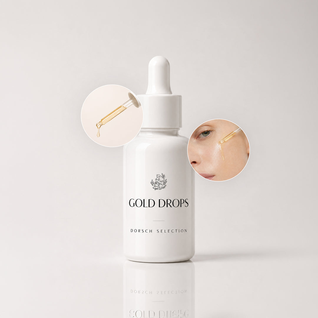GOLD DROPS de FARMA DORSCH dentro de una rutina facial antiedad para nutrir, iluminar y mejorar la firmeza.
