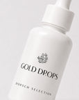 Envase de GOLD DROPS de FARMA DORSCH, aceite seco facial para piel apagada, seca o con signos de la edad.