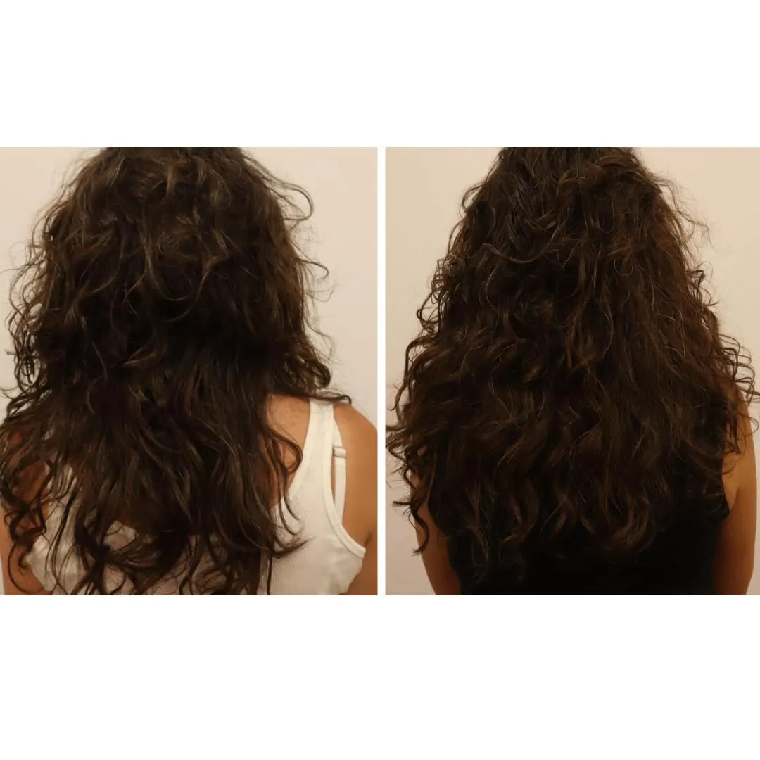 antes y después Hair Loss Shampoo FARMA DORSCH cabello con mayor densidad y aspecto más fuerte y saludable