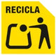 icono de reciclaje amarillo de envases y pláticos