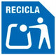 símbolo de reciclaje indicando tirar residuos en contenedor correspondiente
