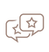 Icono en color nude de dos viñetas con una estrella dentro