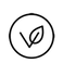 icono de una hoja dentro de un círculo 