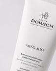 Envase de MESO SLIM de FARMA DORSCH, tratamiento corporal para cuidar la silueta y mejorar la firmeza de la piel.