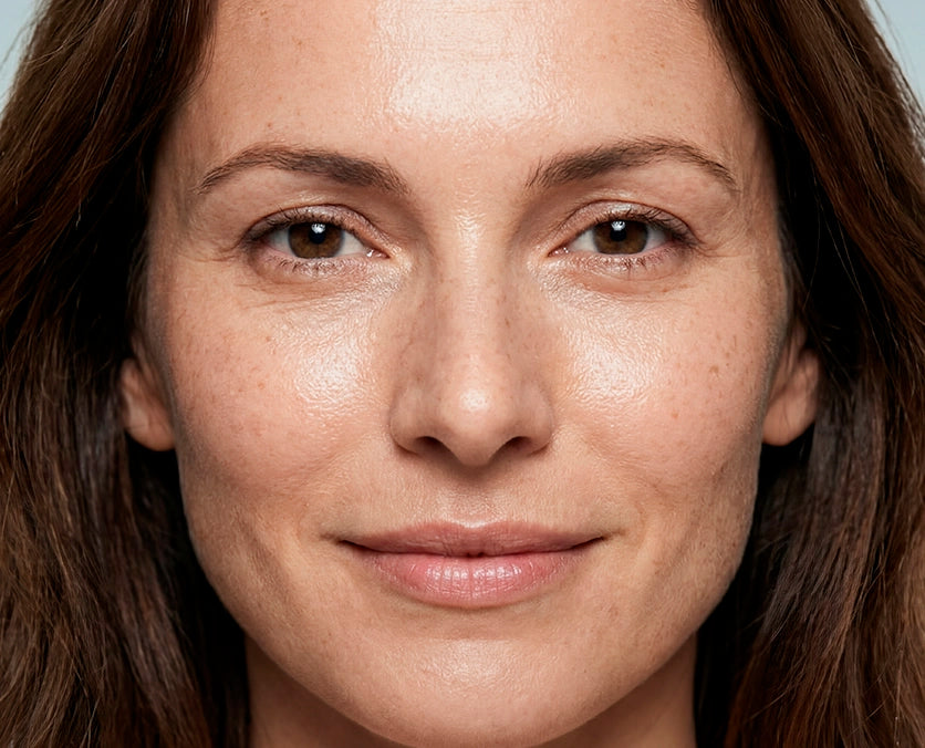 Cara de mujer madura de frente. Fotografía realizada especialmente para la web de FARMA DORSCH
