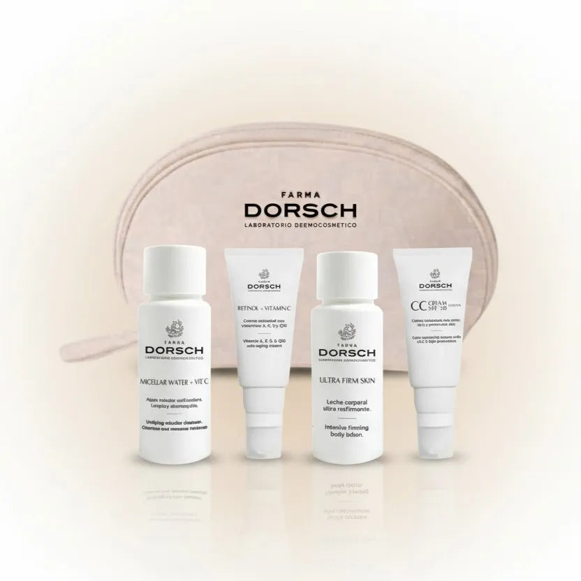 neceser con las minitallas de FARMA DORSCH perfecta para viajes 