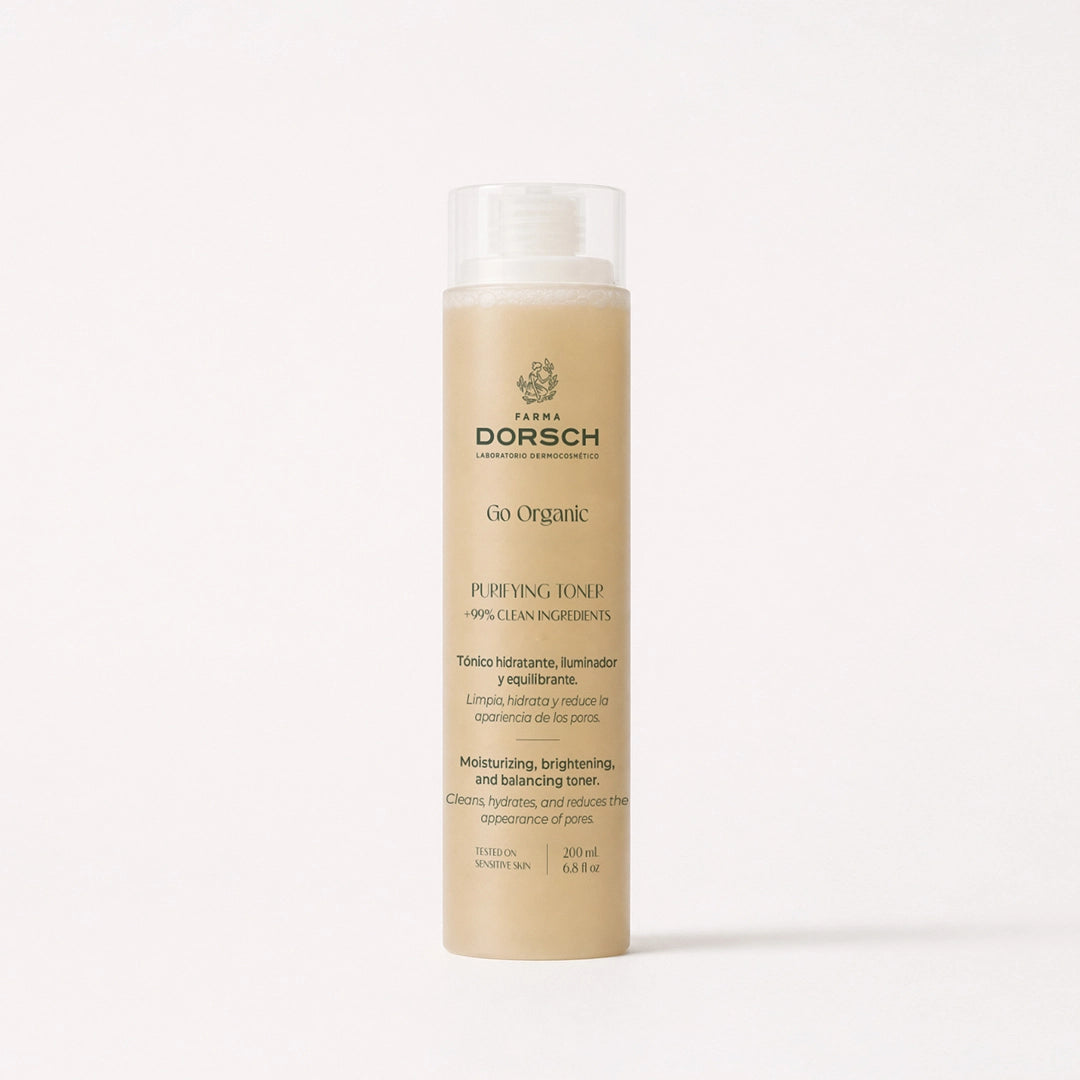 PURIFYING TONER de FARMA DORSCH, tónico facial purificante para equilibrar, refrescar y cuidar la piel mixta o grasa.