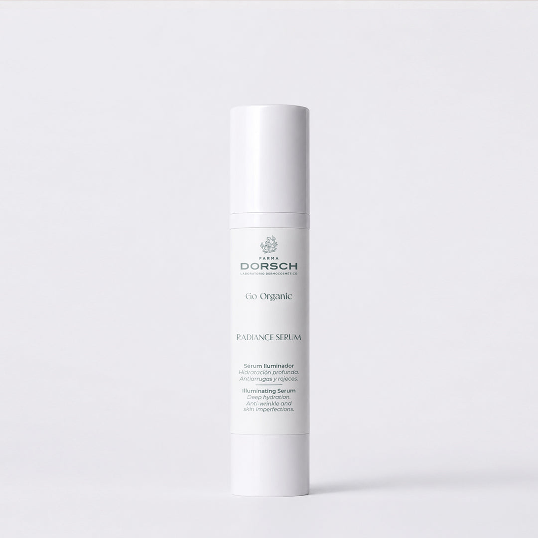 RADIANCE SERUM de FARMA DORSCH, sérum iluminador con vitamina C y prebióticos para hidratar y aportar luminosidad a la piel sensible.