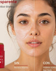 Textura invisible de SUN STICK SPF50+ de FARMA DORSCH, protector solar facial cómodo y fácil de aplicar.