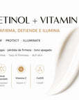 RETINOL + VITAMINA C de FARMA DORSCH, hidratante facial con retinol encapsulado, vitamina c estabilizada y coenzima q10. Reafirma, define e ilumina