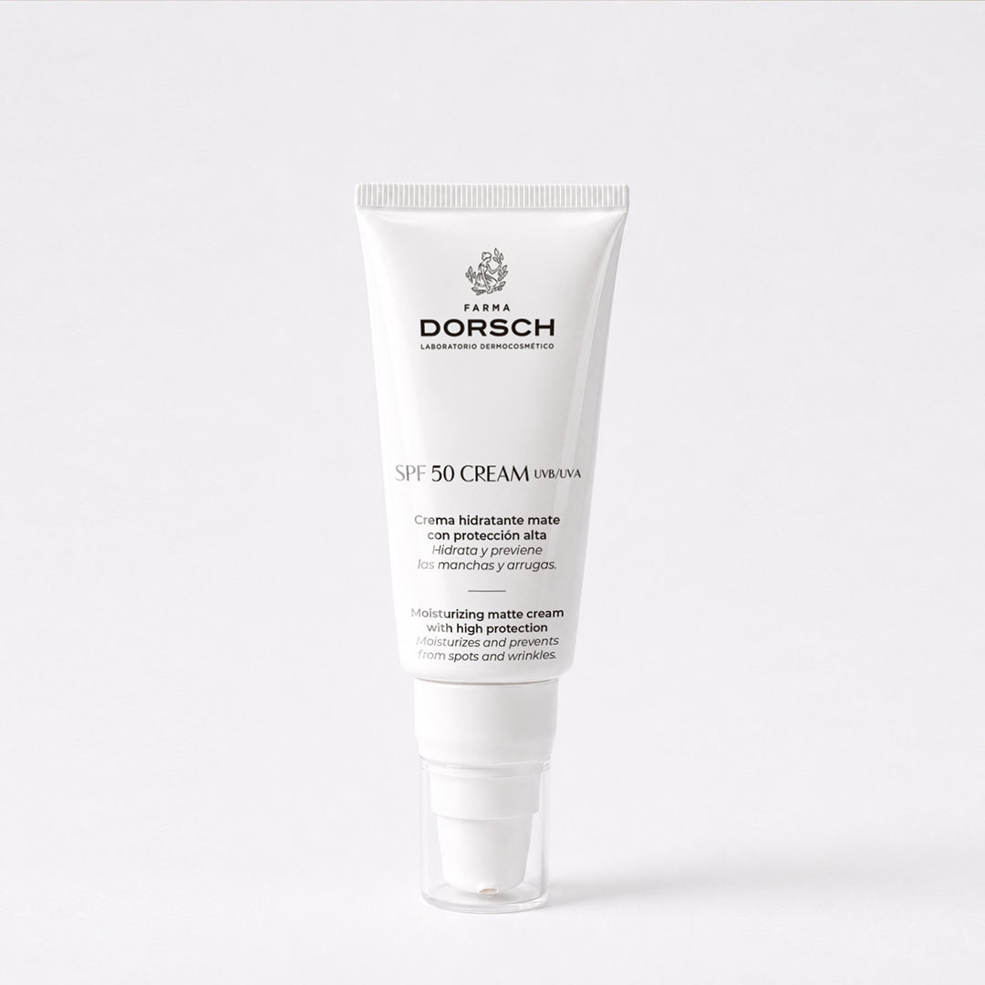 SPF50 de FARMA DORSCH, protector solar facial de alta protección para cuidar la piel frente al sol.